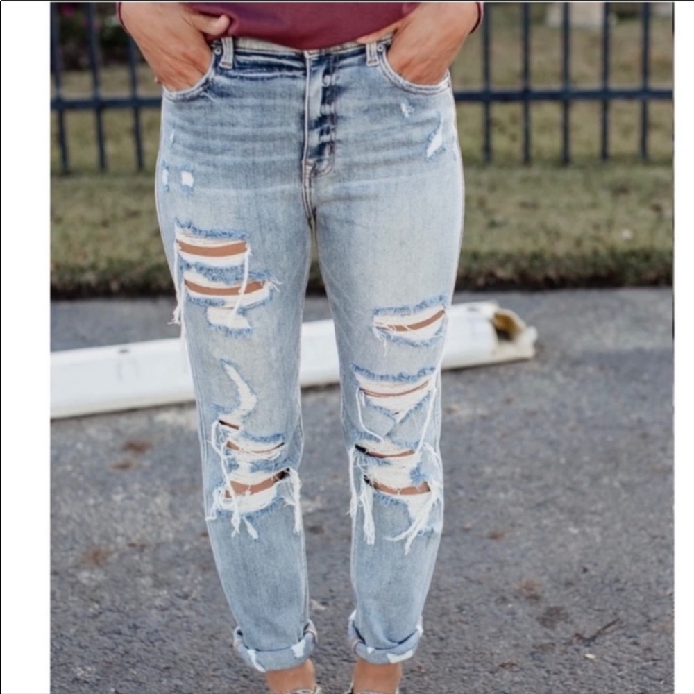 Eunina high rise boyfriend jean